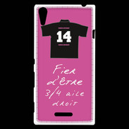 Coque Sony Xperia T3 3/4 aile droit Bonus offensif-défensif Rose 2