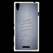 Coque Sony Xperia T3 Les Folies Bleu Citation Oscar Wilde