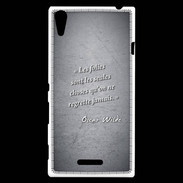 Coque Sony Xperia T3 Les Folies Noir Citation Oscar Wilde