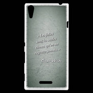 Coque Sony Xperia T3 Les Folies Vert Citation Oscar Wilde