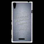 Coque Sony Xperia T3 Pêché stupidité Bleu Citation Oscar Wilde