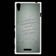 Coque Sony Xperia T3 Public génie Vert Citation Oscar Wilde