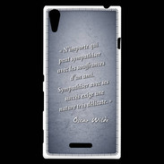 Coque Sony Xperia T3 Sympathiser Bleu Citation Oscar Wilde