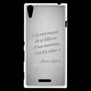 Coque Sony Xperia T3 Tentation Gris Citation Oscar Wilde