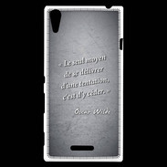 Coque Sony Xperia T3 Tentation Noir Citation Oscar Wilde