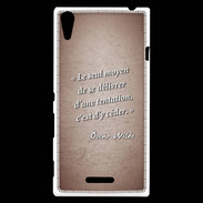 Coque Sony Xperia T3 Tentation Rouge Citation Oscar Wilde