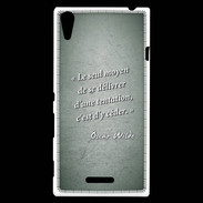 Coque Sony Xperia T3 Tentation vert Citation Oscar Wilde