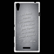 Coque Sony Xperia T3 Toujours amoureux Noir Citation Oscar Wilde