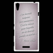 Coque Sony Xperia T3 Toujours amoureux Rose Citation Oscar Wilde