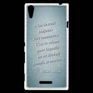 Coque Sony Xperia T3 Toujours amoureux Turquoise Citation Oscar Wilde