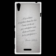 Coque Sony Xperia T3 Tragédie Gris Citation Oscar Wilde