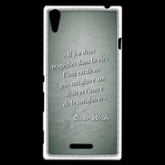 Coque Sony Xperia T3 Tragédie Vert Citation Oscar Wilde