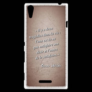Coque Sony Xperia T3 Tragédie Rouge Citation Oscar Wilde
