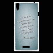 Coque Sony Xperia T3 Tragédie Turquoise Citation Oscar Wilde