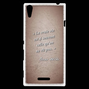 Coque Sony Xperia T3 Vrai vie Rouge Citation Oscar Wilde