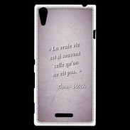 Coque Sony Xperia T3 Vrai vie Rose Citation Oscar Wilde