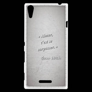 Coque Sony Xperia T3 Aimer Gris Citation Oscar Wilde