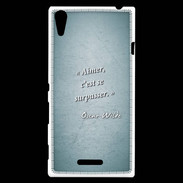 Coque Sony Xperia T3 Aimer Turquoise Citation Oscar Wilde