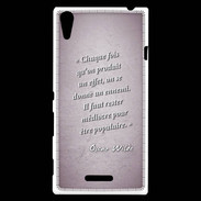 Coque Sony Xperia T3 Chaque fois Rose Citation Oscar Wilde