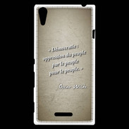 Coque Sony Xperia T3 Démocratie Sepia Citation Oscar Wilde