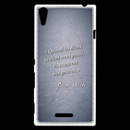Coque Sony Xperia T3 Dieux prières Bleu Citation Oscar Wilde