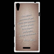Coque Sony Xperia T3 Enfants parents Rouge Citation Oscar Wilde
