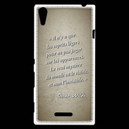Coque Sony Xperia T3 Esprits légers Sepia Citation Oscar Wilde