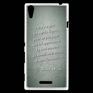 Coque Sony Xperia T3 Esprits légers Vert Citation Oscar Wilde