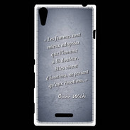 Coque Sony Xperia T3 Femmes émotions Bleu Citation Oscar Wilde