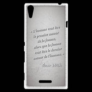 Coque Sony Xperia T3 Homme veut Gris Citation Oscar Wilde