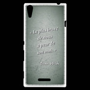 Coque Sony Xperia T3 Brave Vert Citation Oscar Wilde