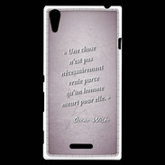 Coque Sony Xperia T3 Chose vraie Rose Citation Oscar Wilde