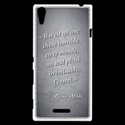 Coque Sony Xperia T3 Horrible ennui Noir Citation Oscar Wilde