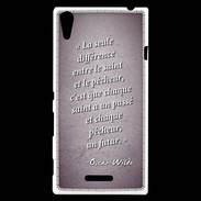 Coque Sony Xperia T3 Saint pêcheur Violet Citation Oscar Wilde