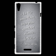 Coque Sony Xperia T3 Vie art Noir Citation Oscar Wilde