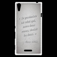 Coque Sony Xperia T3 Pessimiste Gris Citation Oscar Wilde
