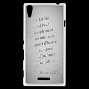 Coque Sony Xperia T3 Quart d'heure Gris Citation Oscar Wilde