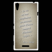 Coque Sony Xperia T3 Quart d'heure Sepia Citation Oscar Wilde