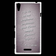 Coque Sony Xperia T3 Quart d'heure Violet Citation Oscar Wilde