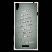 Coque Sony Xperia T3 Quart d'heure vert Citation Oscar Wilde