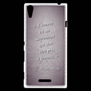 Coque Sony Xperia T3 Sacrement amour Violet Citation Oscar Wilde