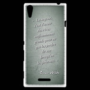 Coque Sony Xperia T3 Sagesse rêves Vert Citation Oscar Wilde