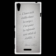 Coque Sony Xperia T3 Ame nait Gris Citation Oscar Wilde