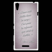 Coque Sony Xperia T3 Ame nait Rose Citation Oscar Wilde