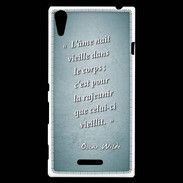 Coque Sony Xperia T3 Ame nait Turquoise Citation Oscar Wilde