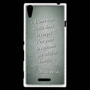 Coque Sony Xperia T3 Ame nait Vert Citation Oscar Wilde