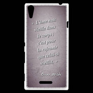 Coque Sony Xperia T3 Ame nait Violet Citation Oscar Wilde