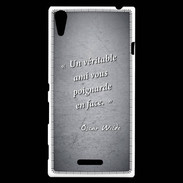 Coque Sony Xperia T3 Ami poignardée Noir Citation Oscar Wilde