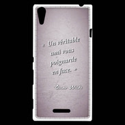 Coque Sony Xperia T3 Ami poignardée Rose Citation Oscar Wilde