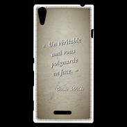 Coque Sony Xperia T3 Ami poignardée Sepia Citation Oscar Wilde